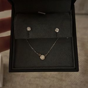 Diamond Earrings and matching Necklace